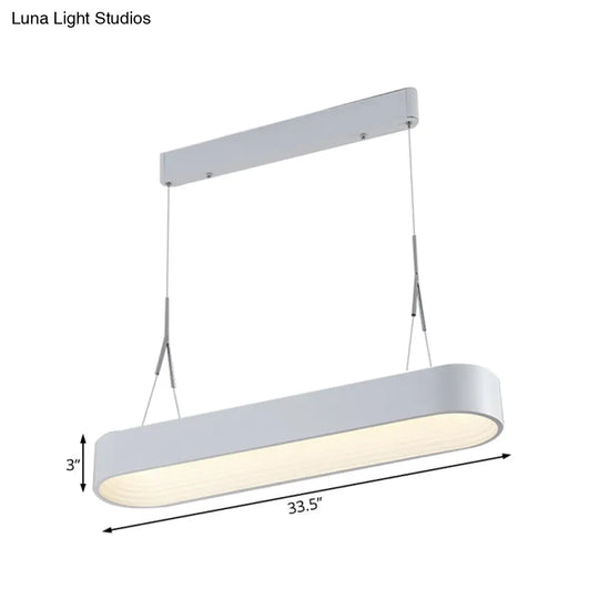 Modern Metal Rectangle Led Chandelier Lighting - 33.5’’/47’’ Wide White/Grey Hanging Lamp