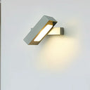 Modern Metal Rectangular Wall Sconce Led Mount Light With Rotatable Design (Black/White/Grey) Grey