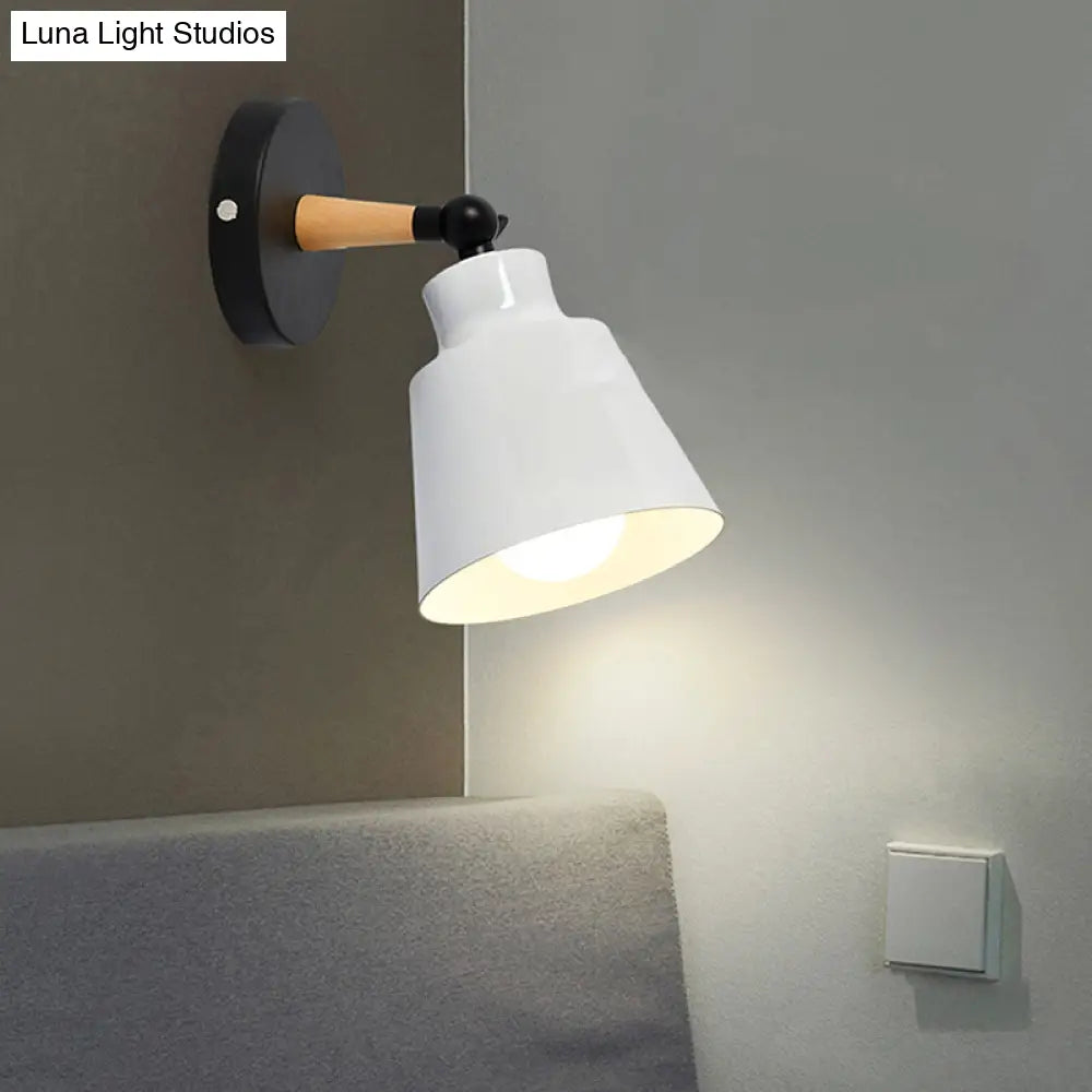 Modern Metal Rotatable Wall Sconce: One-Light Bucket Light For Dining Room