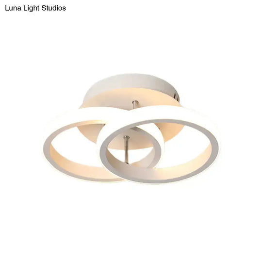 Modern Metal Small Ceiling Lamp - Round/Square/Moon Shape Led Semi Flush Mount Lighting For