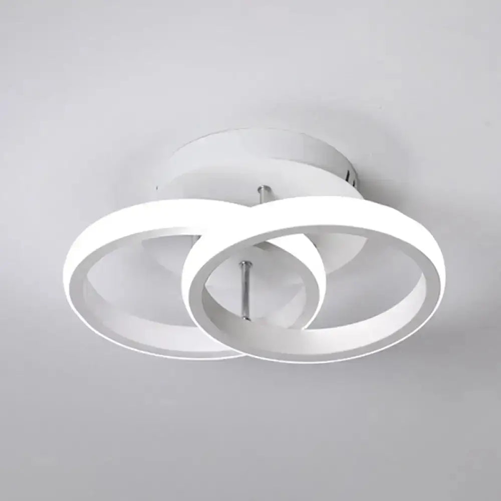 Modern Metal Small Ceiling Lamp - Round/Square/Moon Shape Led Semi Flush Mount Lighting For