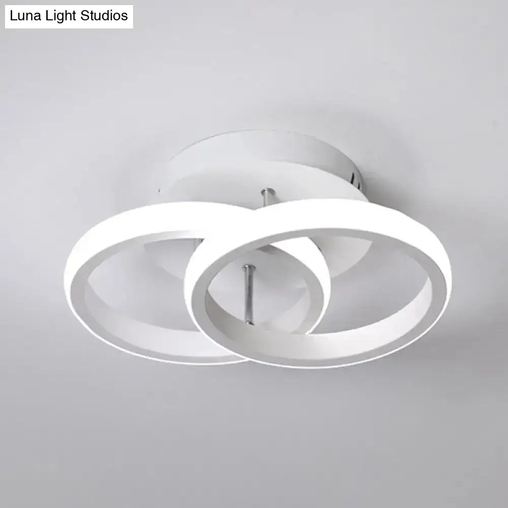 Modern Metal Small Ceiling Lamp - Round/Square/Moon Shape Led Semi Flush Mount Lighting For