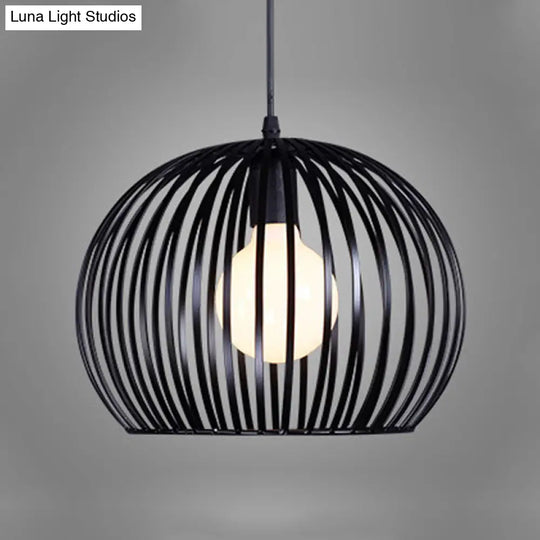 Modern Metal Sphere Pendant Light - 7-14’ Diameter 1-Light Black/White Ceiling Lamp