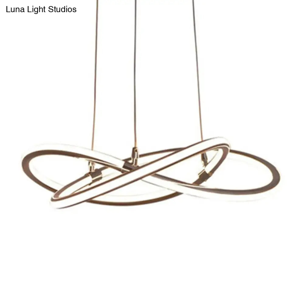 Modern Metal Strip Chandelier Pendant Light With Hanging Cord For Restaurants