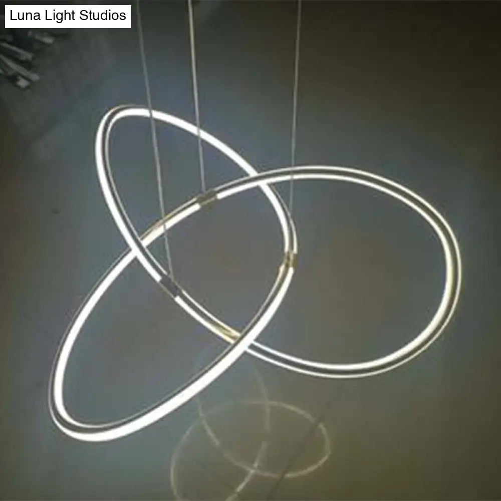 Modern Metal Strip Chandelier Pendant Light For Restaurants With Hanging Cord