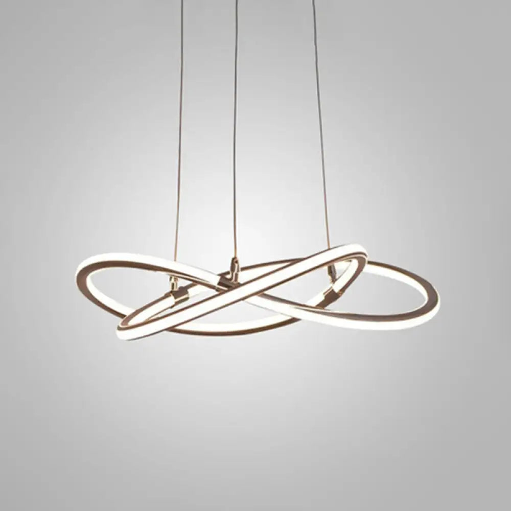 Modern Metal Strip Chandelier Pendant Light For Restaurants With Hanging Cord Gold / 23.5’