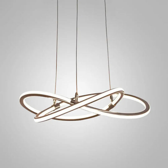 Modern Metal Strip Chandelier Pendant Light For Restaurants With Hanging Cord Gold / 39.5’