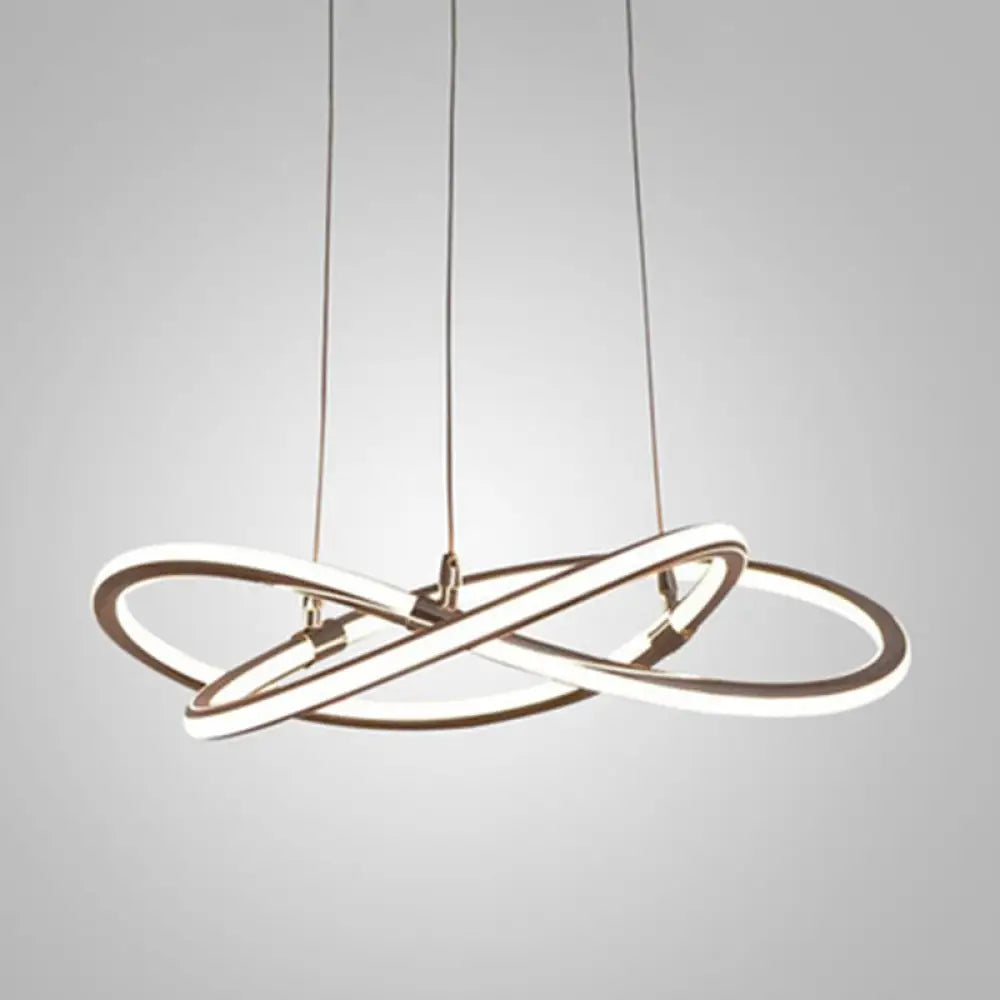 Modern Metal Strip Chandelier Pendant Light For Restaurants With Hanging Cord Gold / 47.5’