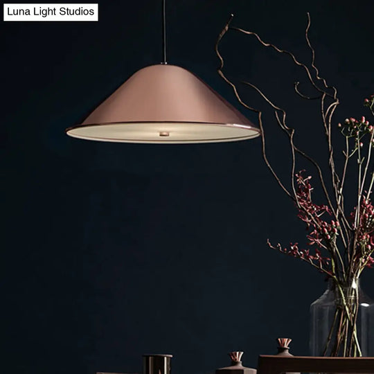 Modern Tapered Suspension Light In Matte Black Chrome And Rose Gold Finish - Perfect For Dining Room