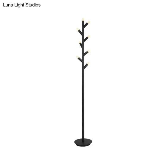 Modern Metal Tree Shape Floor Reading Lamp Black/Coffee Led Standing Light For Study Room