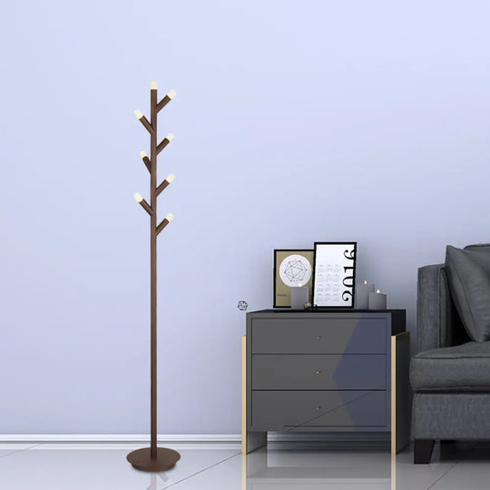 Modern Metal Tree Shape Floor Reading Lamp Black/Coffee Led Standing Light For Study Room Coffee