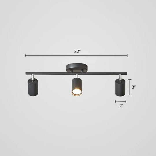 Modern Metal Tube Track Lamp - Ceiling Spotlight For Clothing Store 3 / Black