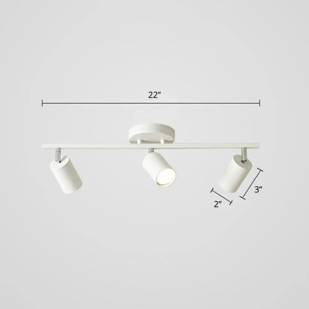 Modern Metal Tube Track Lamp - Ceiling Spotlight For Clothing Store 3 / White