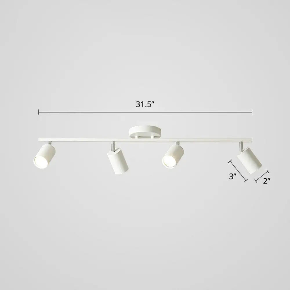 Modern Metal Tube Track Lamp - Ceiling Spotlight For Clothing Store 4 / White