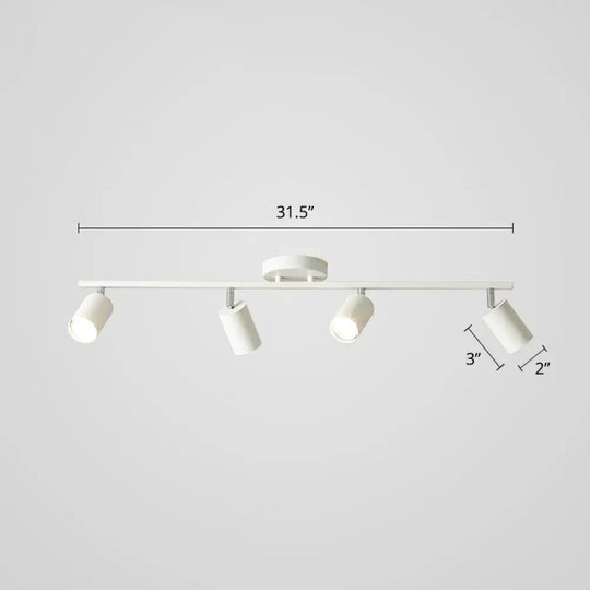 Modern Metal Tube Track Lamp - Ceiling Spotlight For Clothing Store 4 / White