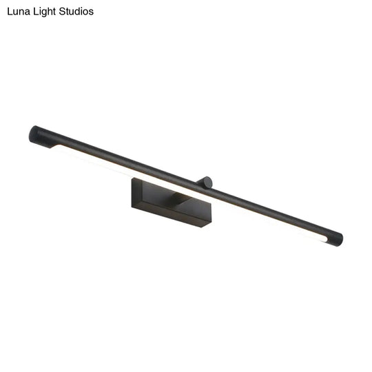 Modern Metal Vanity Wall Sconce With Led Lighting White/Black Finish In Various Widths And Light