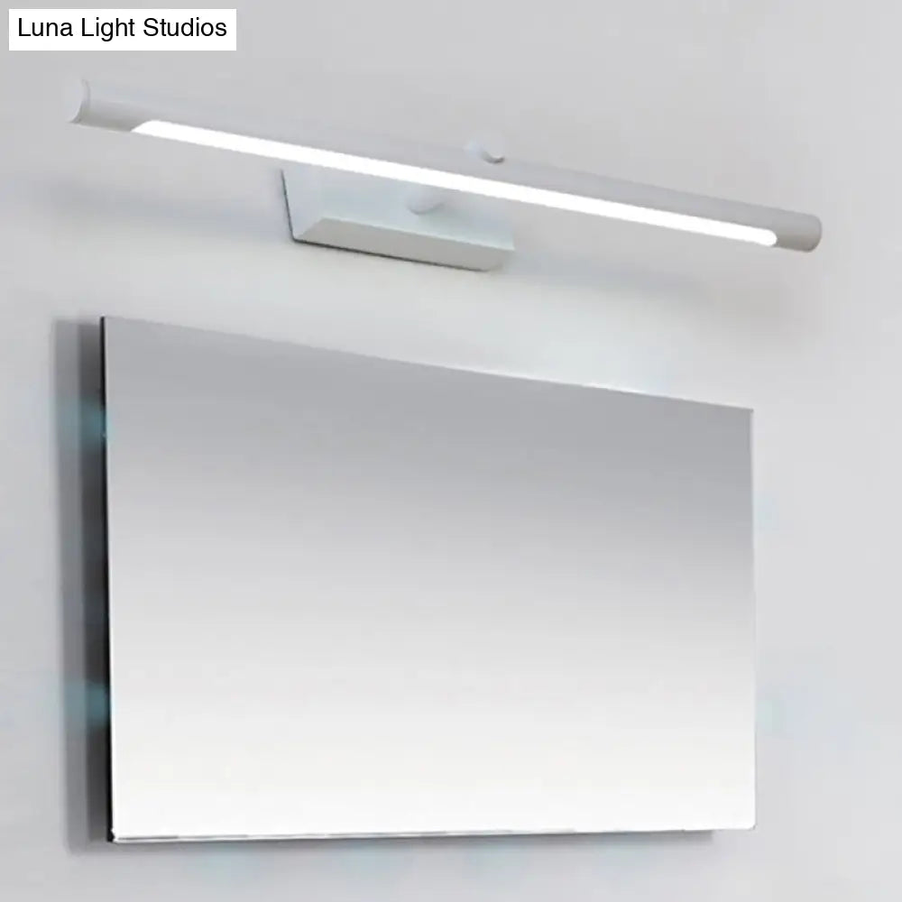 Modern Metal Vanity Wall Sconce With Led Lighting White/Black Finish In Various Widths And Light