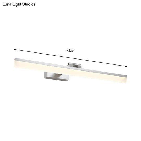 Modern Metal Vanity Wall Sconce With Led Lights - Curved Arm 3 Gears 16.5/28/22.5 Wide In