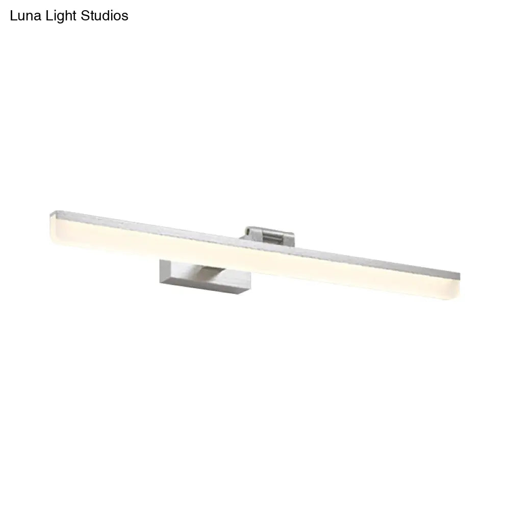 Modern Metal Vanity Wall Sconce With Led Lights - Curved Arm 3 Gears 16.5/28/22.5 Wide In