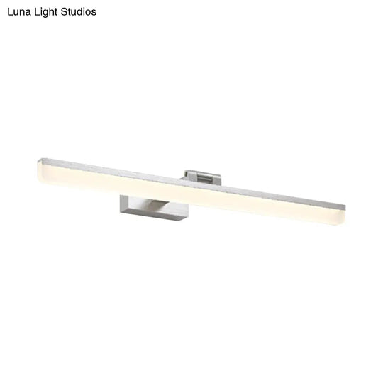 Modern Metal Vanity Wall Sconce With Led Lights - Curved Arm 3 Gears 16.5/28/22.5 Wide In