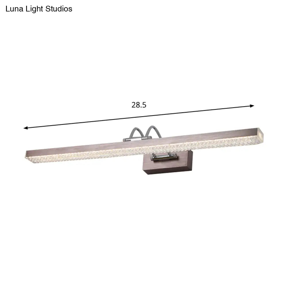 Modern Metal Vanity Wall Sconce With Led Lights - Curved Arm 3 Gears 16.5/28/22.5 Wide In