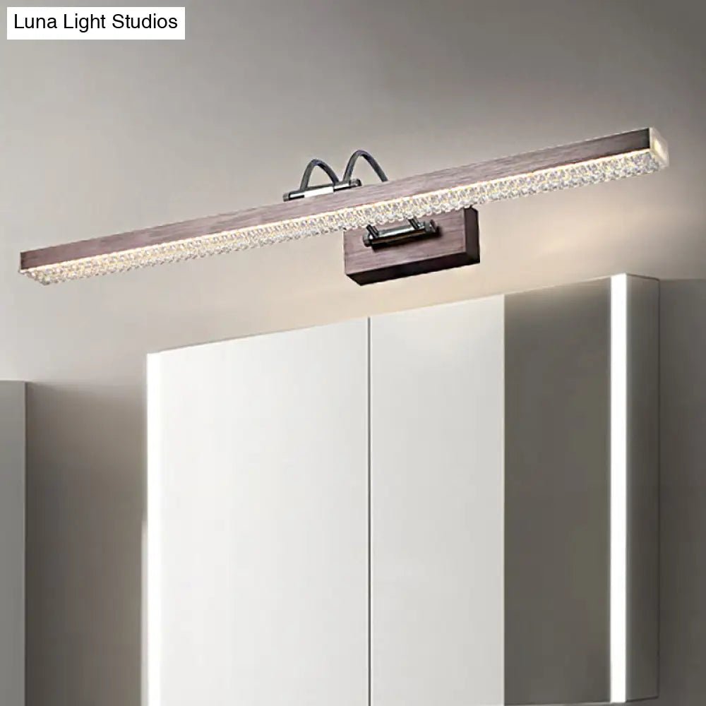 Modern Metal Vanity Wall Sconce With Led Lights - Curved Arm 3 Gears 16.5/28/22.5 Wide In