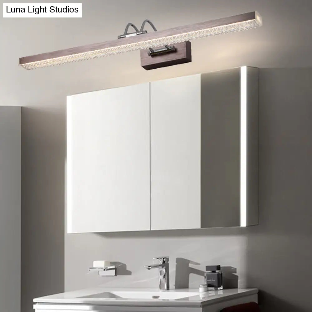 Modern Metal Vanity Wall Sconce With Led Lights - Curved Arm 3 Gears 16.5/28/22.5 Wide In