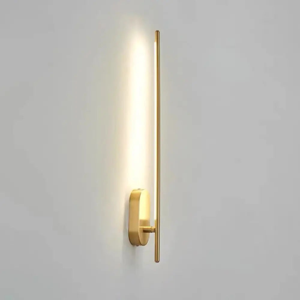 Modern Metal Wall Lamp For Bedroom & Living Room - Linear Strip Lighting 1 / Brass Warm