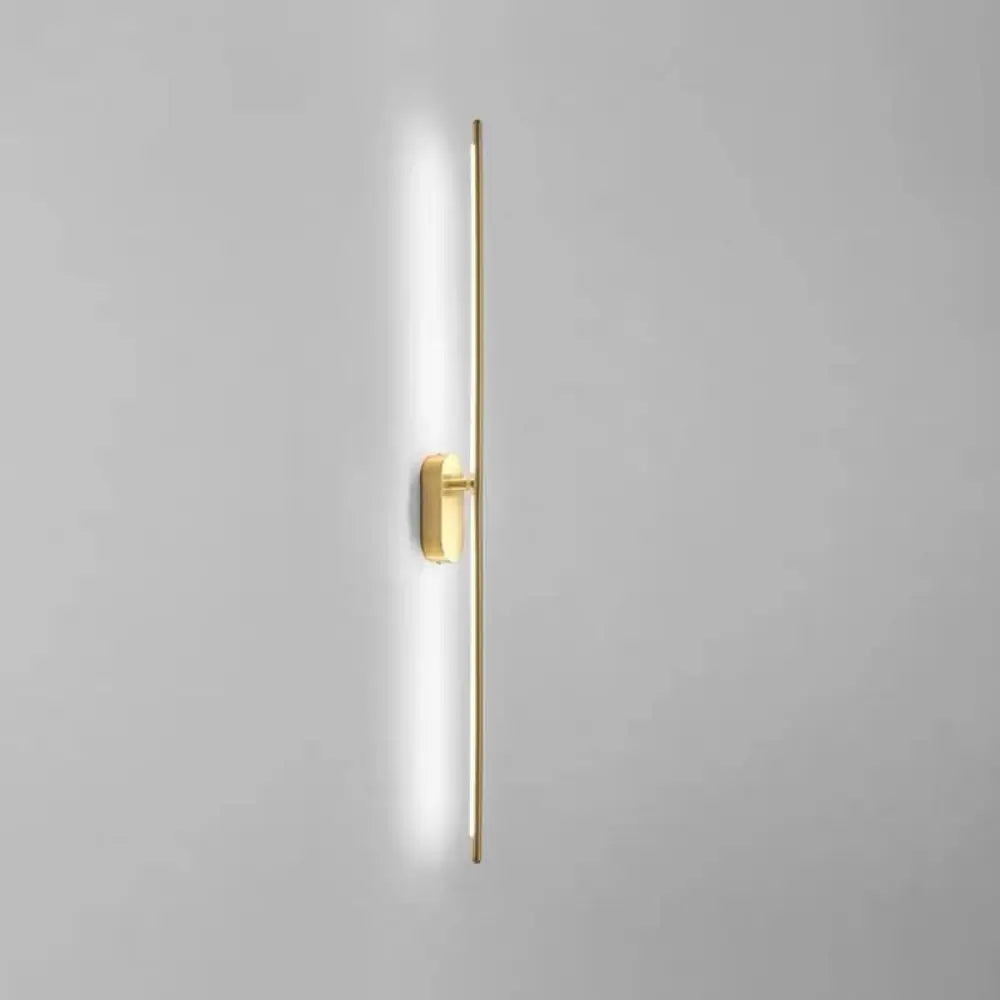 Modern Metal Wall Lamp For Bedroom & Living Room - Linear Strip Lighting 2 / Brass White