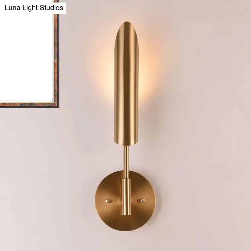 Modern Metal Wall Lamp Sconce With Brass Finish Led Lighting - Tube Up-Down Mount