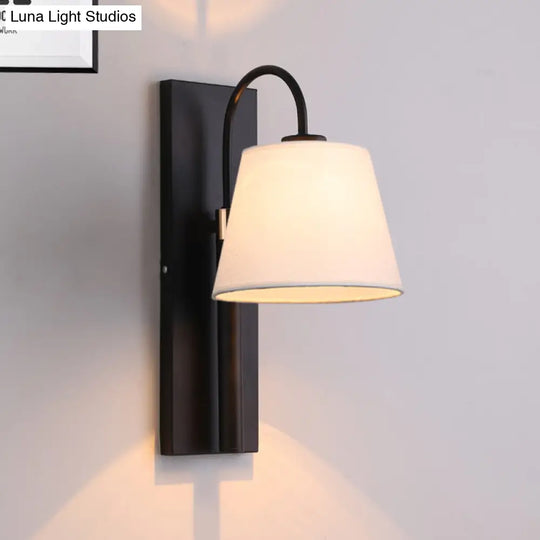 Modern Metal Wall Lamp With Conical Shade - Mounted Light Fixture For Living Room