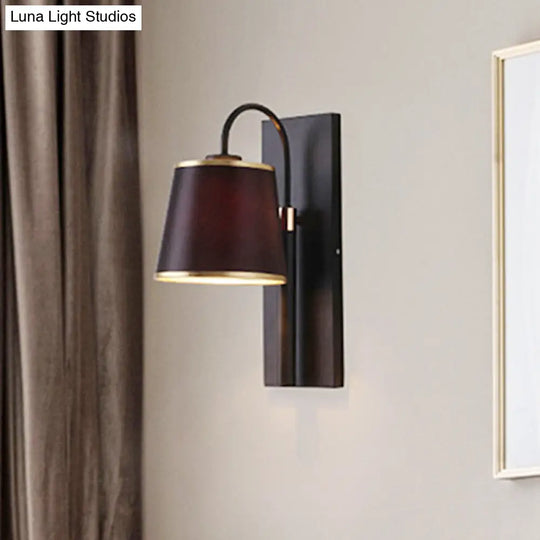 Modern Metal Wall Lamp With Conical Shade - Mounted Light Fixture For Living Room