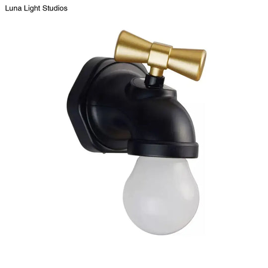 Modern Metal Wall Sconce For Faucet-Themed Kids Bedroom With Lovely One-Light Lamp