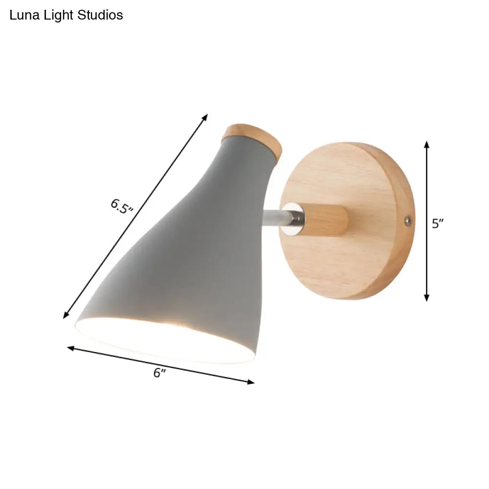 Modern Metal Wall Sconce With Rotating Node - Grey 1-Bulb Light Fixture