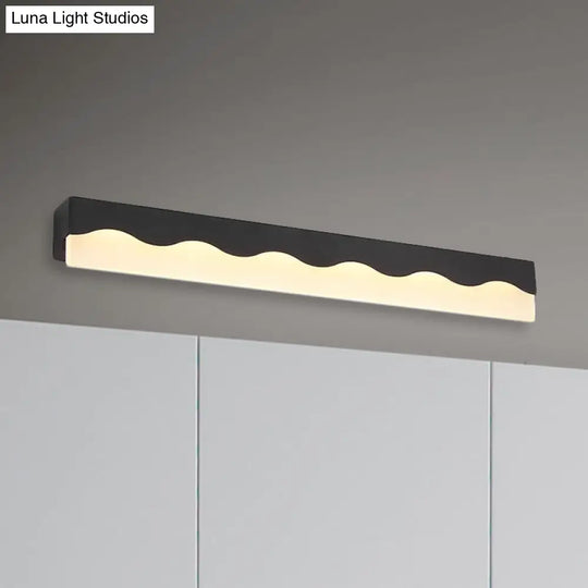 Modern Metal Wave Design Led Vanity Light Fixture Wall Mounted Lamp In Warm/White 16/23.5 W