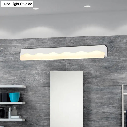 Modern Metal Wave Design Led Vanity Light Fixture Wall Mounted Lamp In Warm/White 16/23.5 W