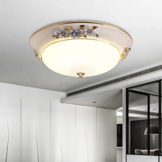 Modern Metal White Ceiling Mounted Led Flush Mount Lighting Fixture Korean Flower Design