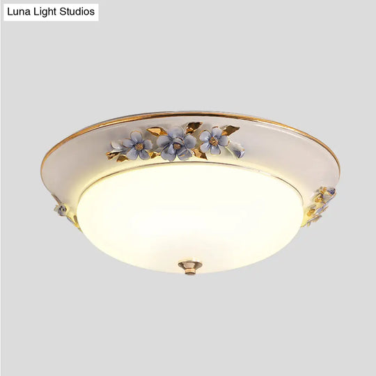 Modern Metal White Ceiling Mounted Led Flush Mount Lighting Fixture Korean Flower Design