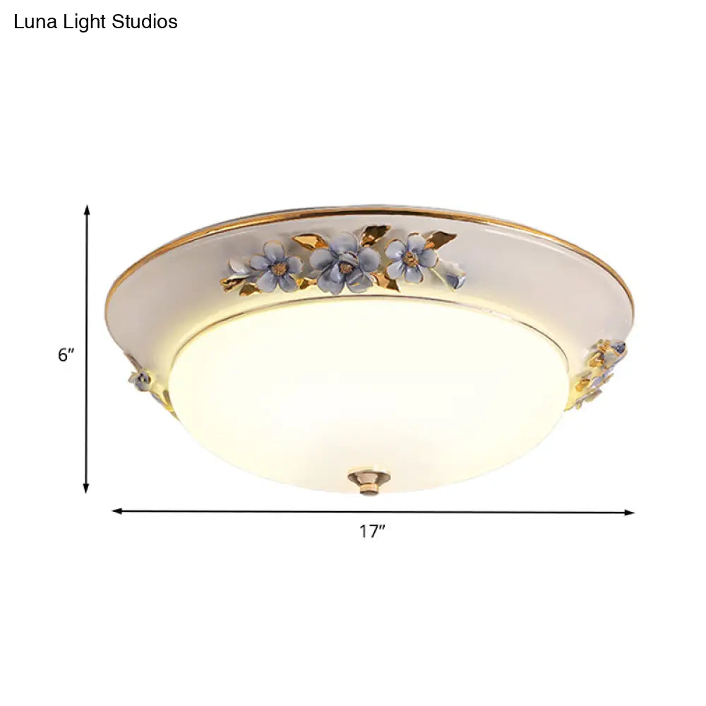 Modern Metal White Ceiling Mounted Led Flush Mount Lighting Fixture Korean Flower Design