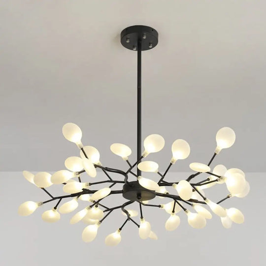 Modern Metal Wireframe Pendant Lamp - Minimal Led Chandelier For Living Room 30 / Black B