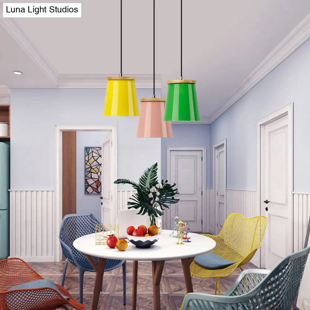 Modern Metallic Bucket Pendant Light For Kitchen And Dining Room