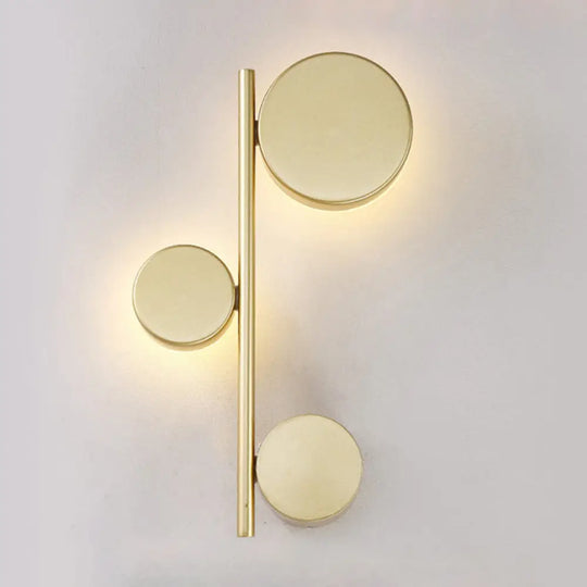 Modern Metallic Circle Wall Mount Led Lighting For Living Room 3 / Gold