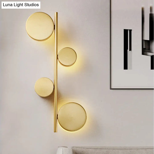 Modern Metallic Circle Wall Mount Led Lighting For Living Room