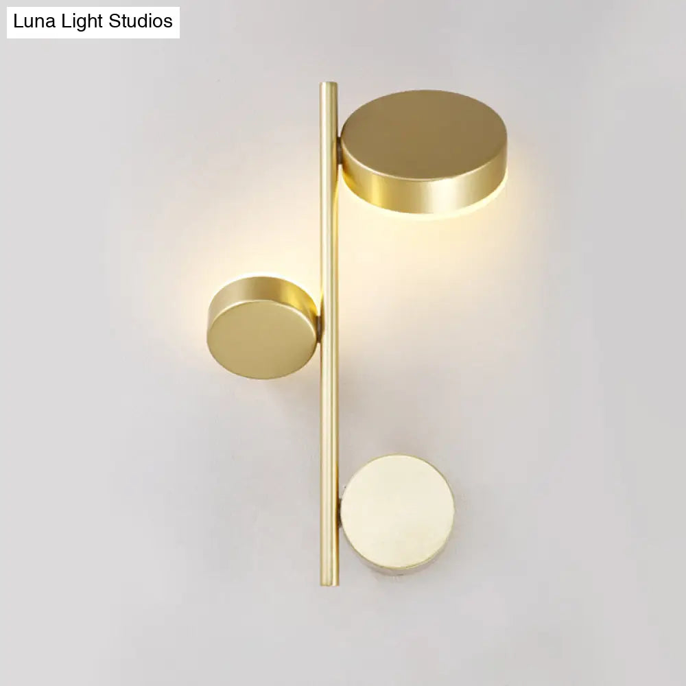 Modern Metallic Circle Wall Mount Led Lighting For Living Room