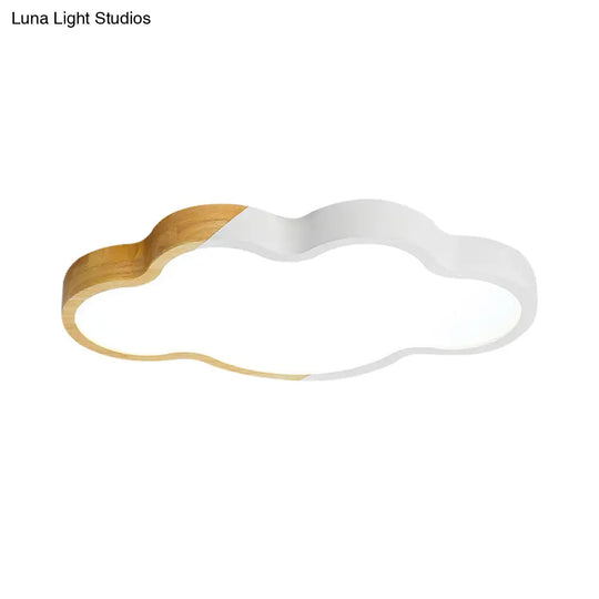 Modern Metallic Cloud Led Ceiling Fixture For Great Room - White/Yellow/Green Flush Mount Light