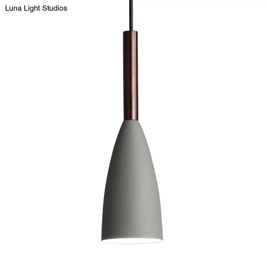 Modern Metallic Cone Pendant Lamp With Curved Design For Restaurants