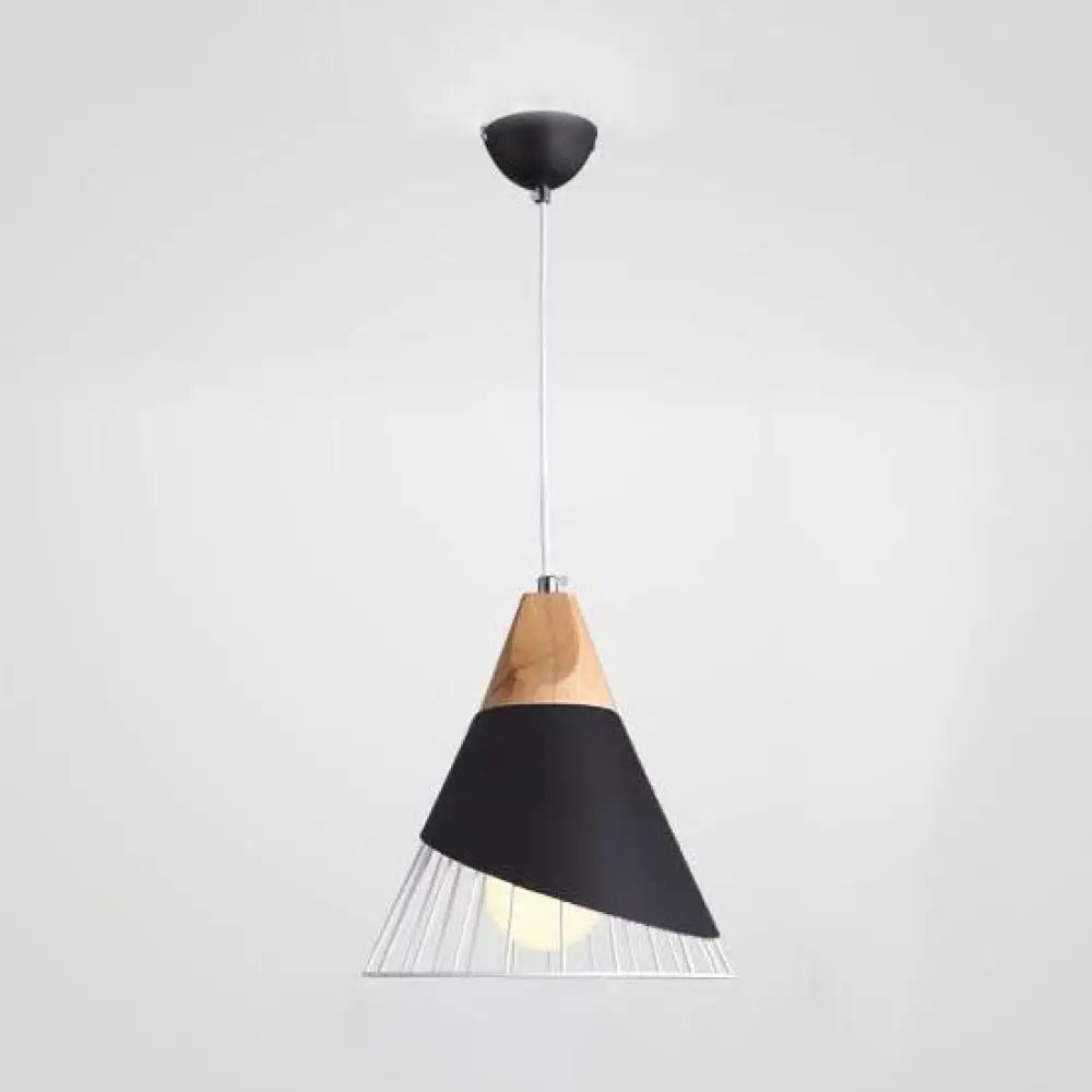 Modern Metallic Cone Pendant Light – 12’/14’ Wide Single Bulb Hanging Lamp For Balcony Bar