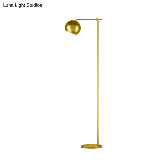 Modern Metallic Gold Spherical 1-Light Floor Lamp For Living Room