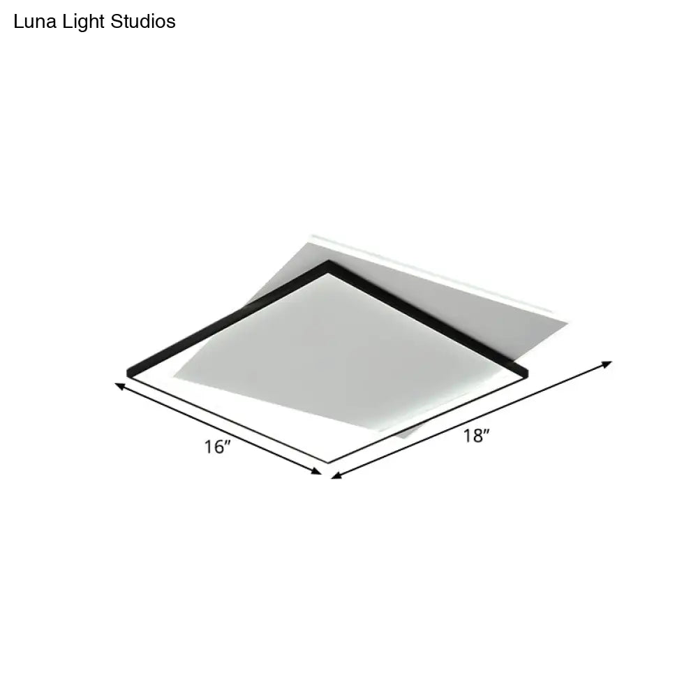 Modern Metallic Led Ceiling Light - Black Overlapping Flush Mount 18’/21.5’ Wide’.