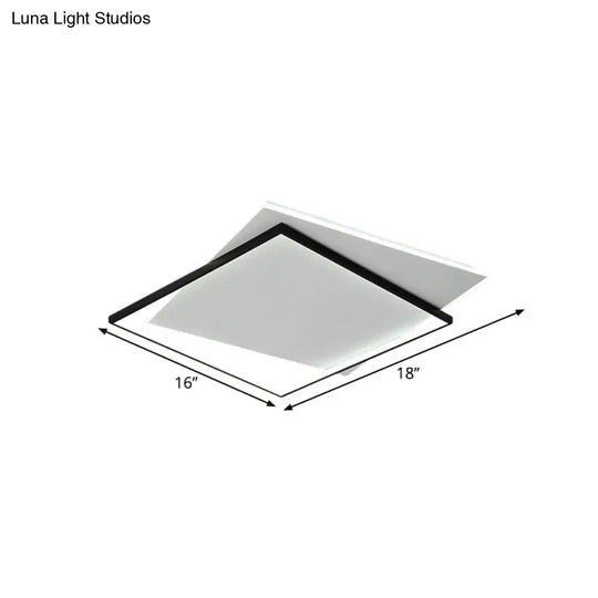 Modern Metallic Led Ceiling Light - Black Overlapping Flush Mount 18’/21.5’ Wide’.